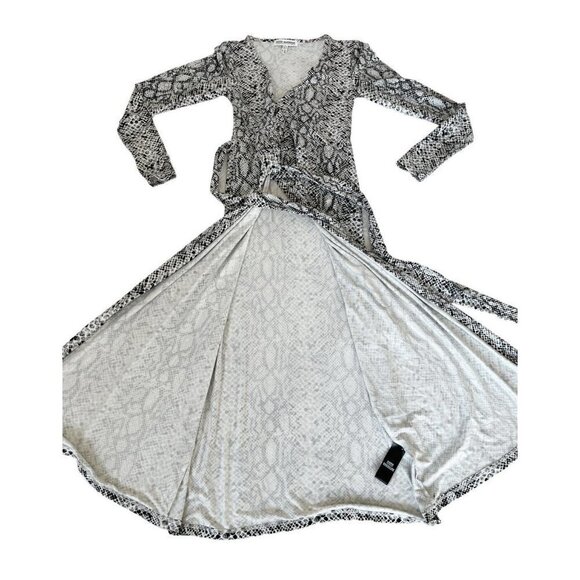 GOOD AMERICAN The Runaround Wrap Dress Python Snake Print Woman's Size 0 (XS) - Picture 9 of 10